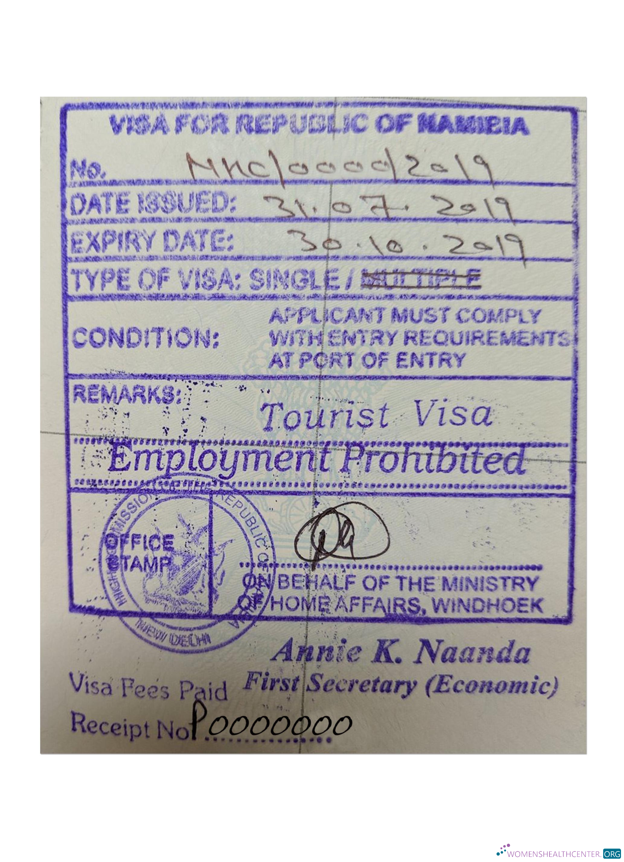 Download NAMIBIA stamp visa Photoshop template